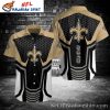 Monochrome Majesty New Orleans Saints Tropical Hawaiian Shirt