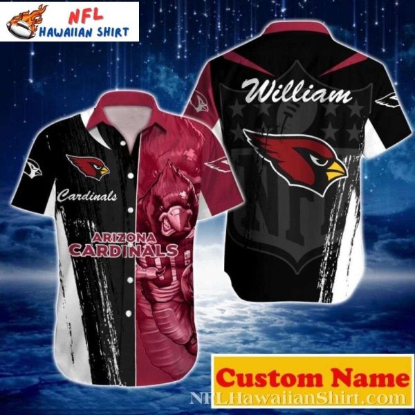 Monochrome Majesty – Arizona Cardinals Hawaiian Shirt Mens