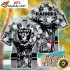 Monochrome Raiders Palm Contrast Hawaiian Shirt