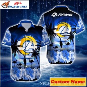 Moonlit LA Rams Hawaiian Shirt – Tropical Serenity Edition