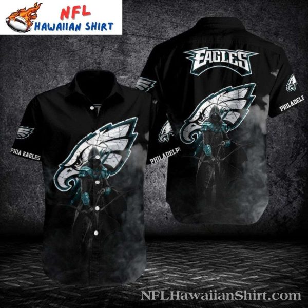 Mystic Eagle Midnight Black Philadelphia Eagles Tropical Hawaiian Shirt