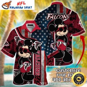 NFL Atlanta Falcons Hawaiian Shirt Tropical Mickey Mouse Design