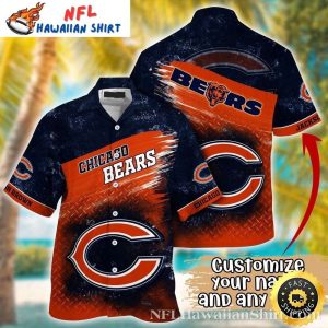 NFL Metal Pattern Chicago Bears Hawaiian Shirt