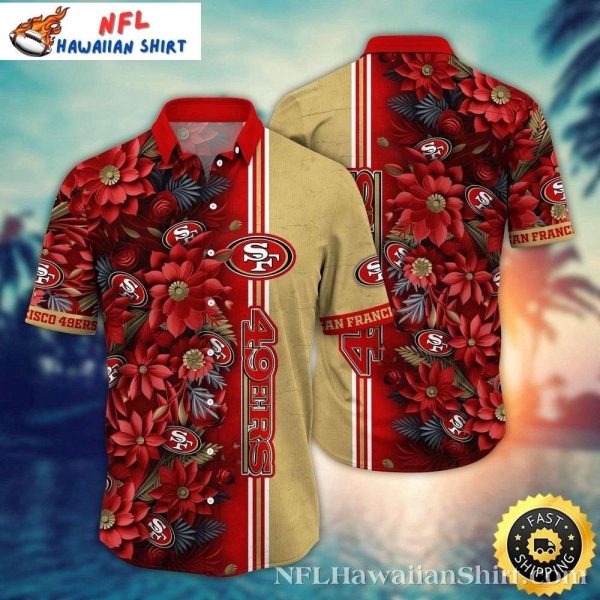 NFL San Francisco 49ers Gold Rush Floral Hawaiian Shirt