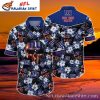 NY Giants Night Bloom And Football Skull Tropical Hawaiian Shirt