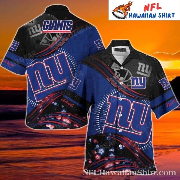 NY Giants Space Orbit Touchdown Aloha Shirt