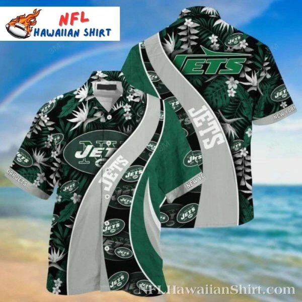 NY Jets Hibiscus Hawaiian Shirt – Team Colors In Full Bloom