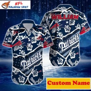 Nautical Patriotism New England Patriots Floral Hawaiian Shirt