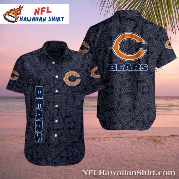 Navy Elegance Bears Pattern – Hawaiian Chicago Bears Shirt