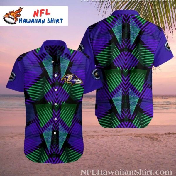 Neon Precision – Baltimore Ravens Hawaiian Shirt With Sharp Neon Graphics