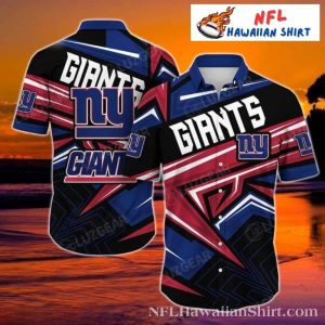 New York Giants Modern Edge Red Stripe Hawaiian Shirt