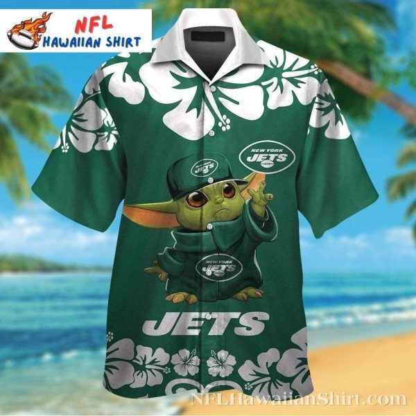 New York Jets Logo Print Hawaiian Shirt – Baby Yoda Edition