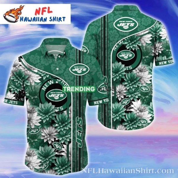 New York Jets Logo Print Hawaiian Shirt – Floral Fantasy Edition