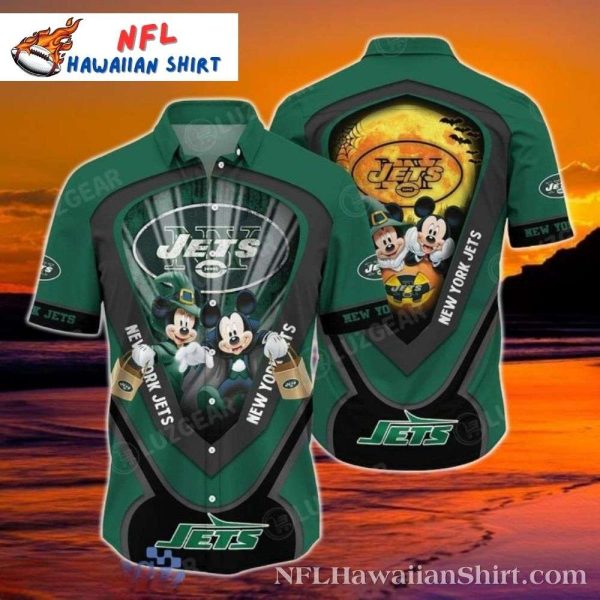 New York Jets Logo Print Hawaiian Shirt – Spooky Mickey Edition