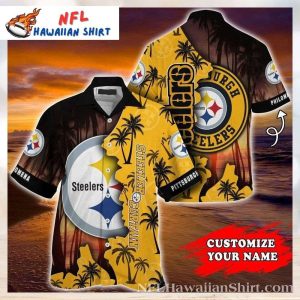 Night Game Waves – Pittsburgh Steelers Starry Night Tropical Hawaiian Shirt