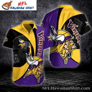 Night Rush Minnesota Vikings Contrast Sleeve Hawaiian Shirt