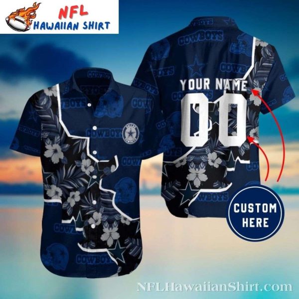 Nightshade Floral Skull Customizable Dallas Cowboys Aloha Shirt