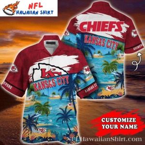 Ocean Breeze Chiefs Hawaiian Shirt With White Crest