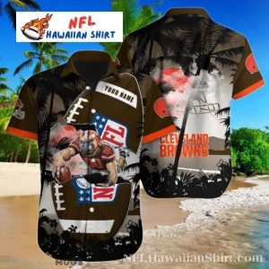 Palm Shadow Playbook – Personalized Cleveland Browns Hawaiian Shirt