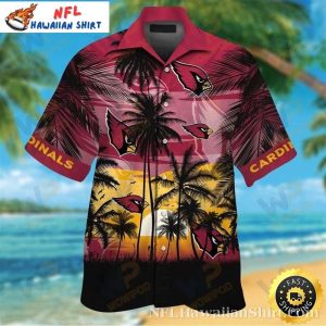 Palm Shadows Sunset – Cardinals Scenic Tropical Hawaiian Shirt