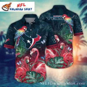 Parrot Paradise Houston Texans Hawaiian Shirt – Tropical Bird Of Paradise