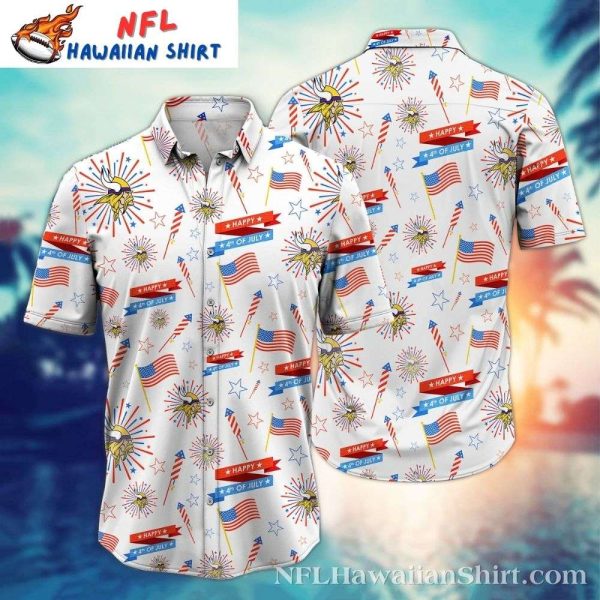 Patriotic Fanfare Minnesota Vikings 4th Of July Hawaiian Shirt