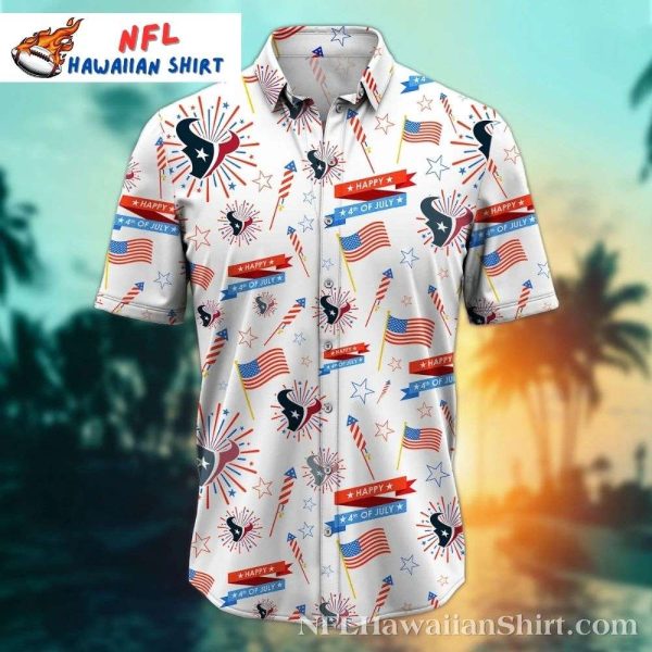 Patriotic Fireworks Houston Texans Hawaiian Shirt For 4th Of July