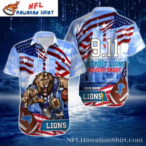 Patriotic Pride Detroit Lions Custom Hawaiian Shirt