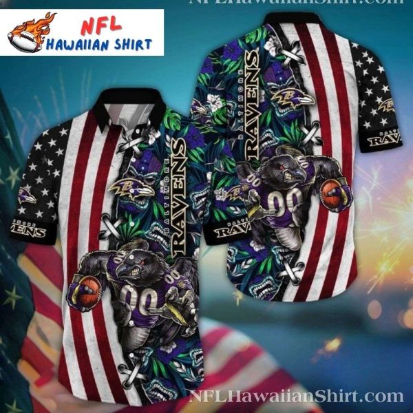 Patriotic Ravens Pride – American Flag Ravens Hawaiian Shirt