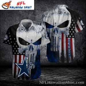 Patriotic Skull Salute Cowboys Tropical Hawaiian Shirt