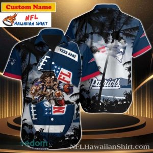 Patriotic Twilight – NFL Palm Silhouette New England Patriots Hawaiian Shirt