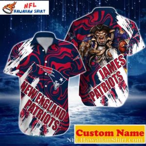 Patriotic Wave Personalized New England Patriots Hawaiian Shirt