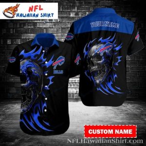 Personalized Buffalo Bills Flame Skull Hawaiian Shirt