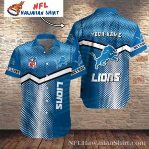 Personalized Detroit Lions Gridiron Mesh Hawaiian Shirt