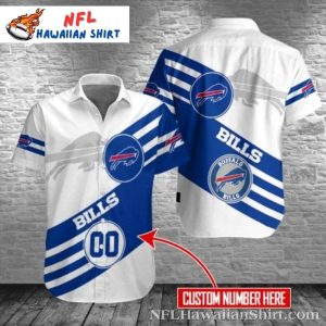 Personalized Name And Number Buffalo Bills White Hawaiian Shirt