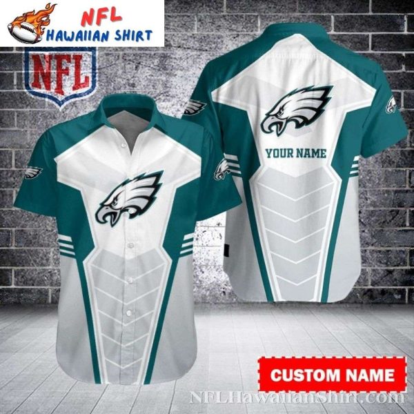 Philadelphia Eagles Aerial Geometry Personalized Aloha Shirt