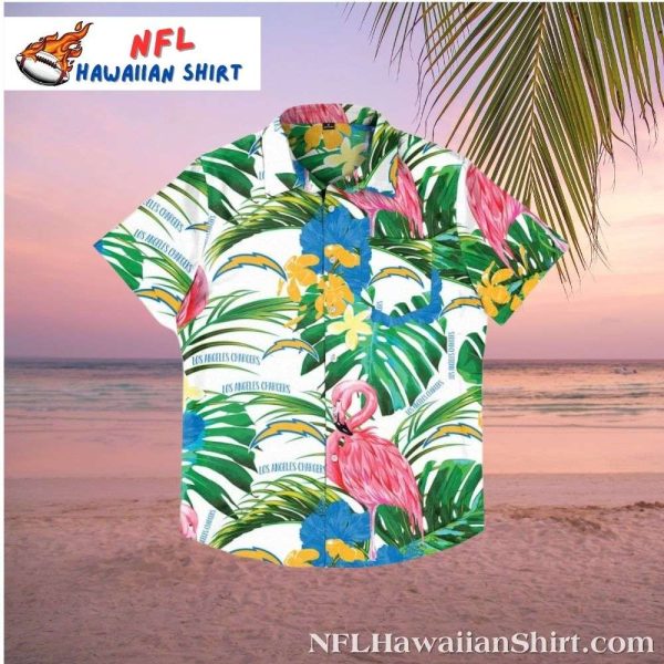 Pink Flamingo Los Angeles Chargers Hawaiian Shirt