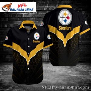 Pittsburgh Steelers Geometric Precision Hawaiian Shirt – Black Yellow Angular Elegance