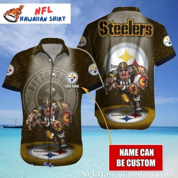 Pittsburgh Steelers Gridiron Gladiator Customizable Tropical Hawaiian Shirt