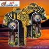 Pittsburgh Steelers Starry Night Palm Tropical Skull Hawaiian Shirt