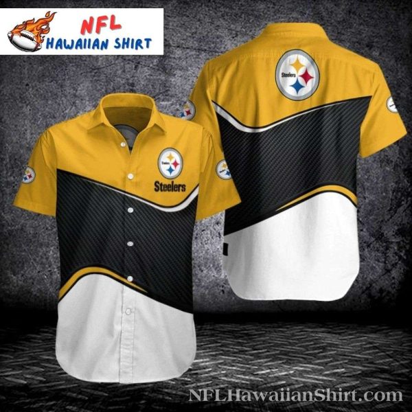 Pittsburgh Steelers Swoosh Hawaiian Shirt – Golden Swirl Fan Design