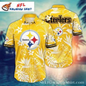 Pittsburgh Steelers Vibrant Tropical Gold Aloha Shirt