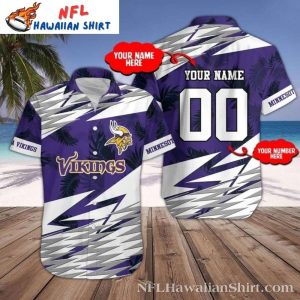 Purple Blitz Customizable Minnesota Vikings Hawaiian Shirt