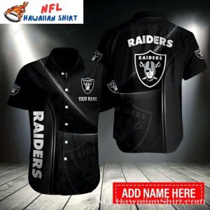 Raiders Bold Stripe Customizable Silver And Black Hawaiian Shirt