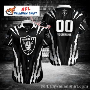 Raiders Custom Name And Number Zebra Stripe Hawaiian Shirt