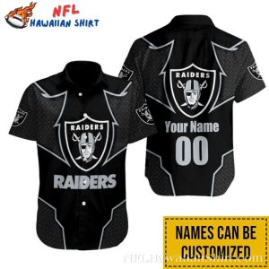 Raiders Midnight Gridiron Personalized Tropical Shirt