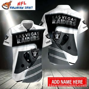 Raiders Monochrome Fade Customizable Tropical Hawaiian Shirt