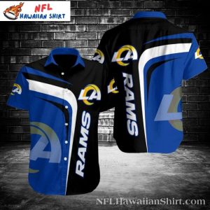 Rams Fanwave LA Hawaiian Shirt – Bold Blue Curvature