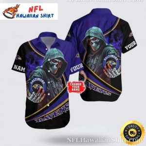 Ravens Skull Mystic Smoke Hawaiian Shirt – Enigmatic Fan Statement Piece