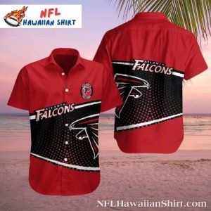 Red And Black Dot Grid Falcons Hawaiian Shirt Mens